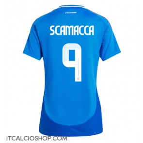 Italia Gianluca Scamacca #9 Prima Maglia Femmina Europei 2024 Manica Corta